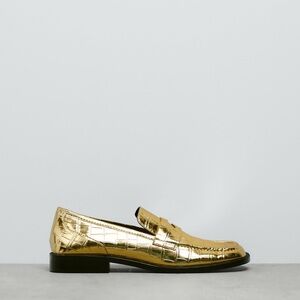 Gold Shiny Loafers